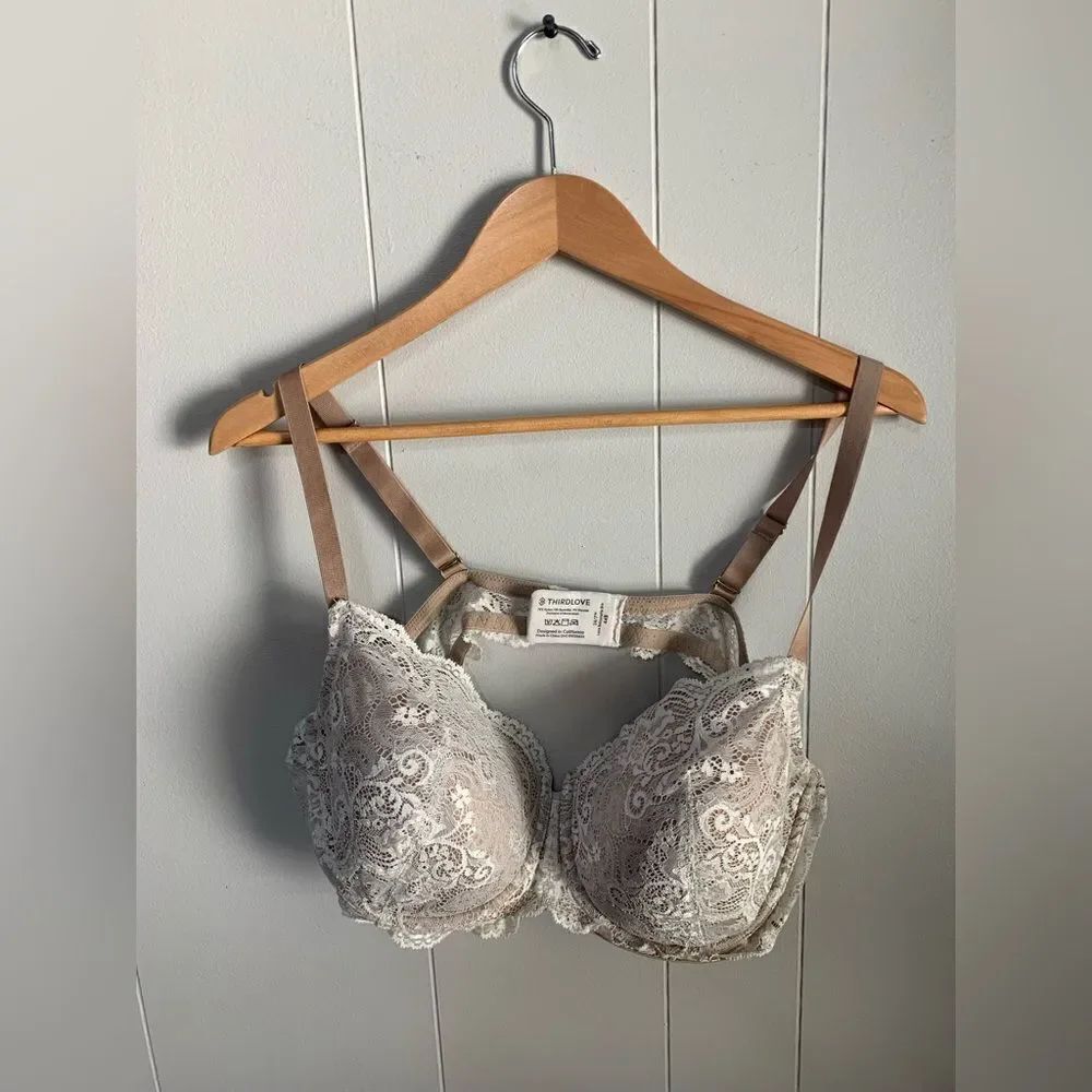 ThirdLove 24/7 Lace Balconette Bra Memory Foam Underwire 44B